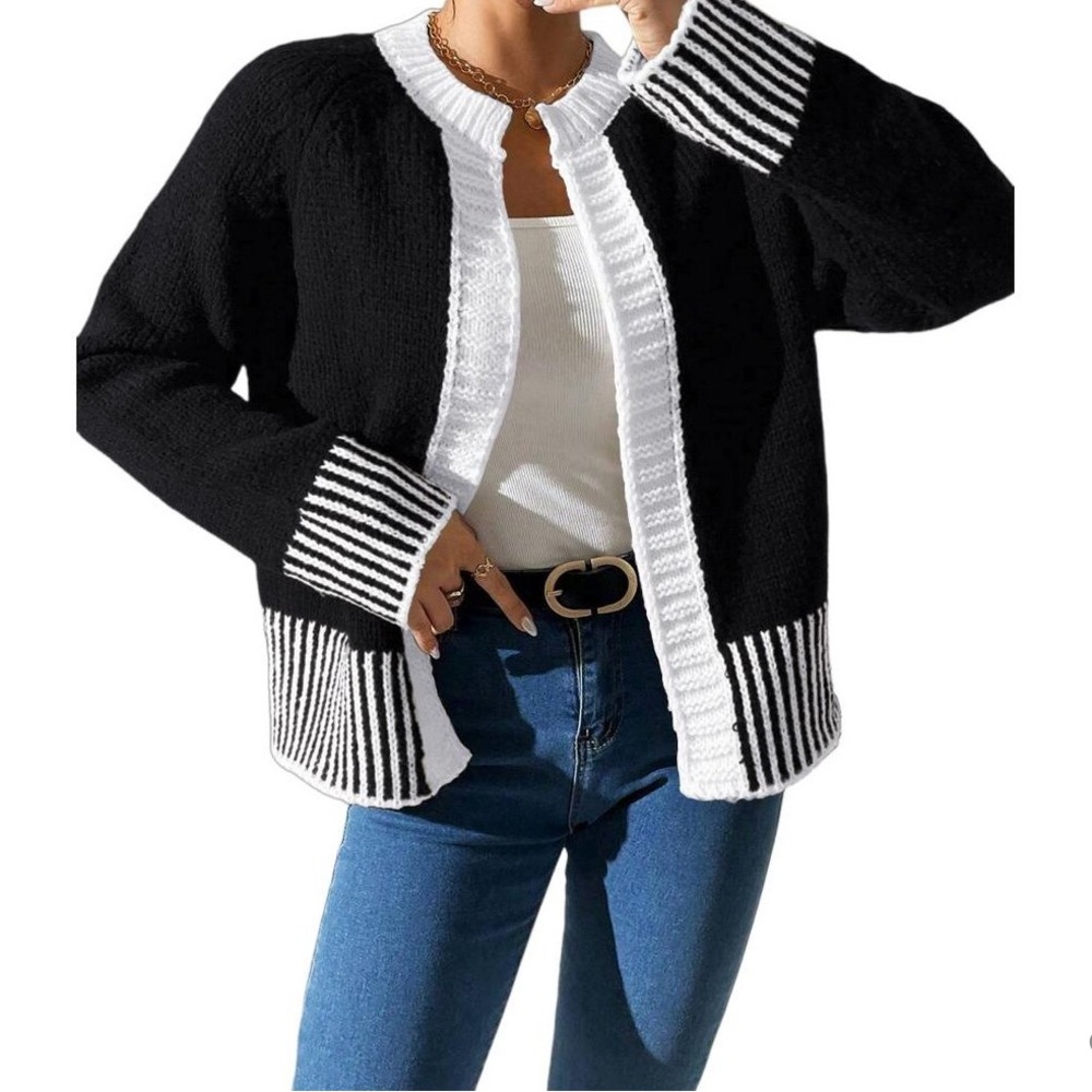 Chunky Open Front Cardigan L